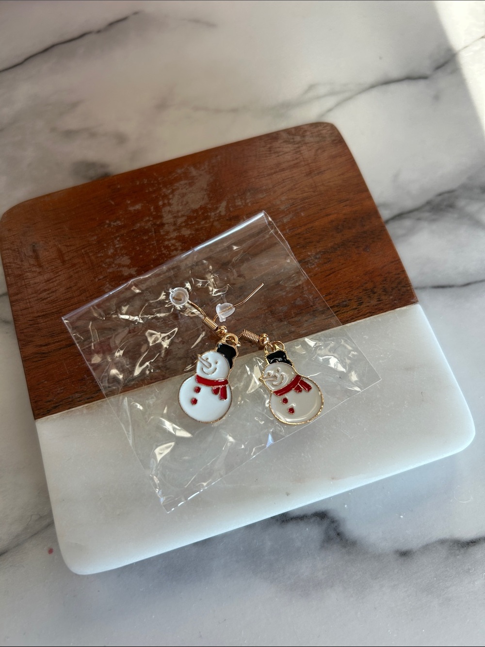 Gold Snowman Drop Earrings (NWOT) - Picture 4 of 4